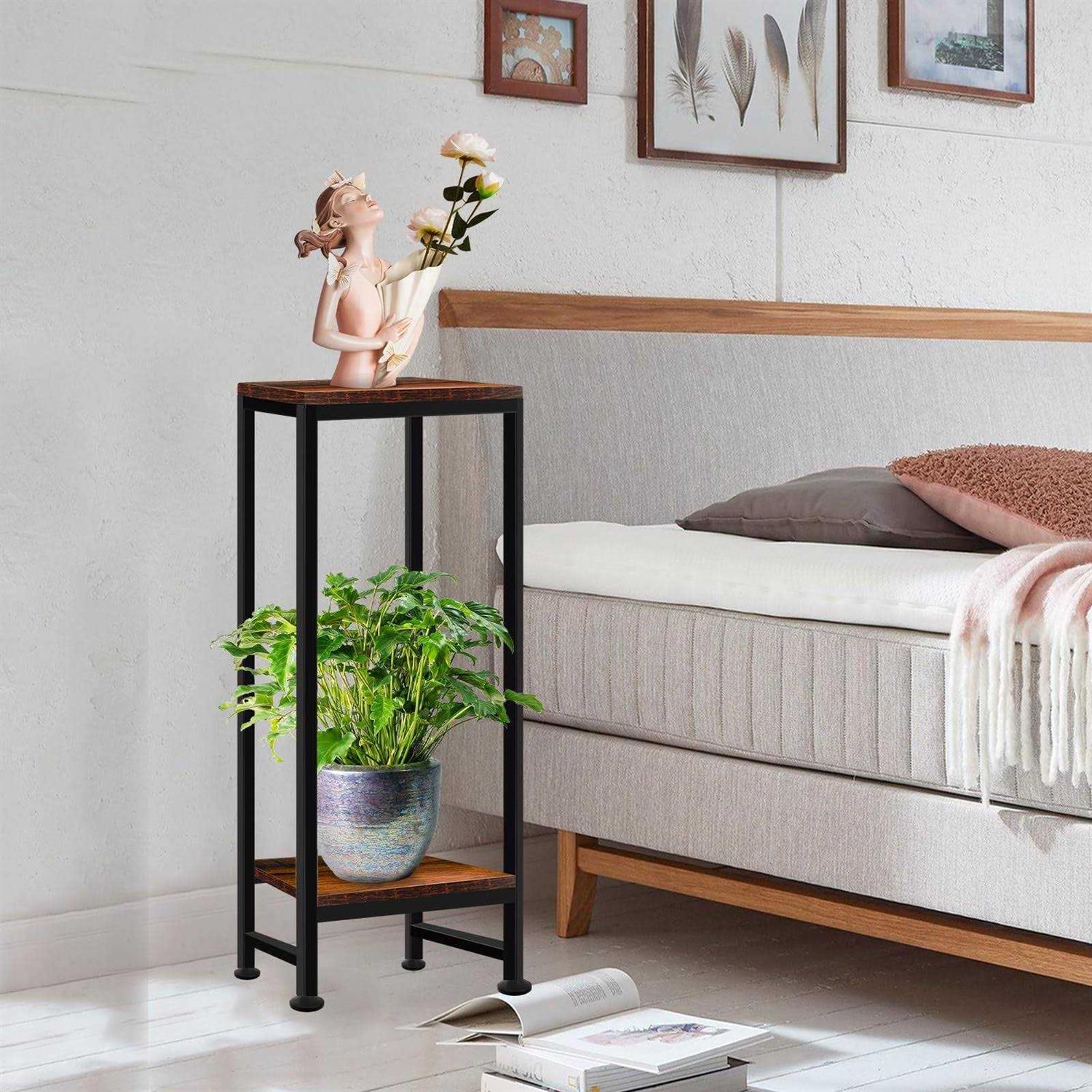 Plant Stand Indoor Tall Plant stands for Indoor Outdoor Plants 2 Tier Heavy Duty Plant Shelf 31 Metal Plant Stand Modern Corner Flower Stand - Image 3