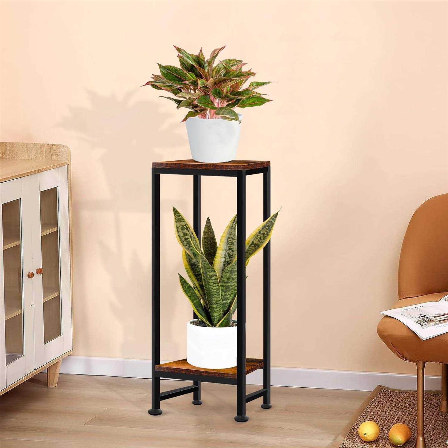 Plant Stand Indoor Tall Plant stands for Indoor Outdoor Plants 2 Tier Heavy Duty Plant Shelf 31 Metal Plant Stand Modern Corner Flower Stand - Image 4