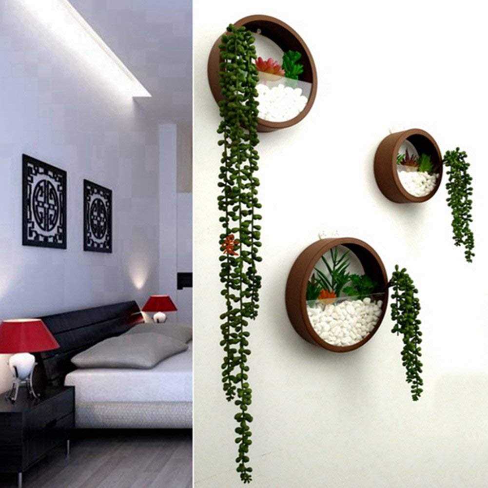 Ecosides Round Indoor Wall Succulent Hanging Planter Metal Decorative Freestanding Mount Holder with Glass for Air Plants - Image 5
