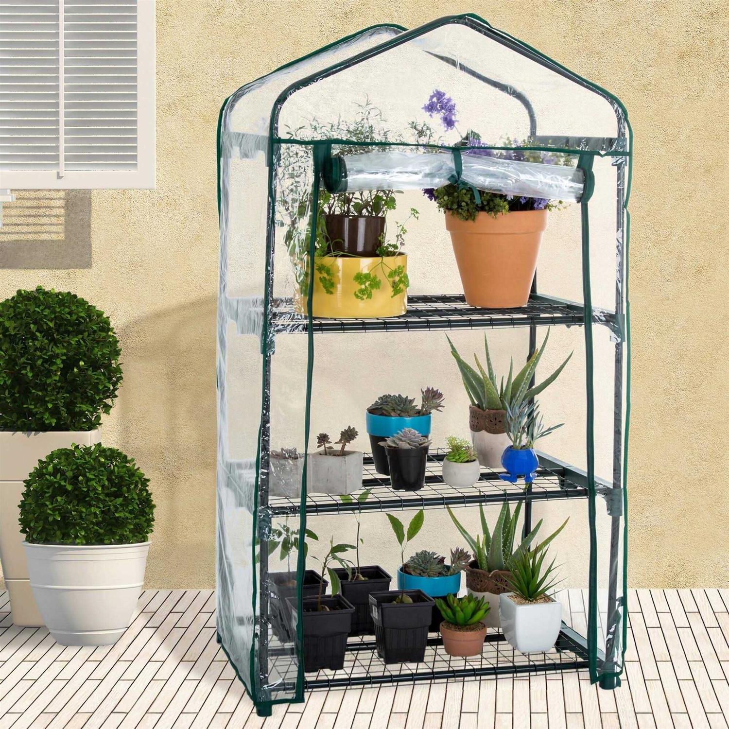 Pure Garden 3-Shelf Mini Greenhouse & Cover - Image 4