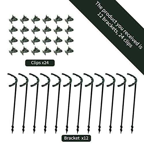 Lunhans 12 Pack Plant Support Stakes with 24 Pcs Clips Half Round Ring Plastic Cage Holder Flower Pot Climbing Trellis for Small Vegetable,Indoor Plants - Image 5
