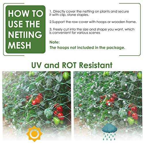 Ruolan Bird Netting for Garden Protect Vegetable Plants and Fruit Trees,Plastic Trellis Netting for Birds, Deer,Squirrels and Other Animals - Image 5