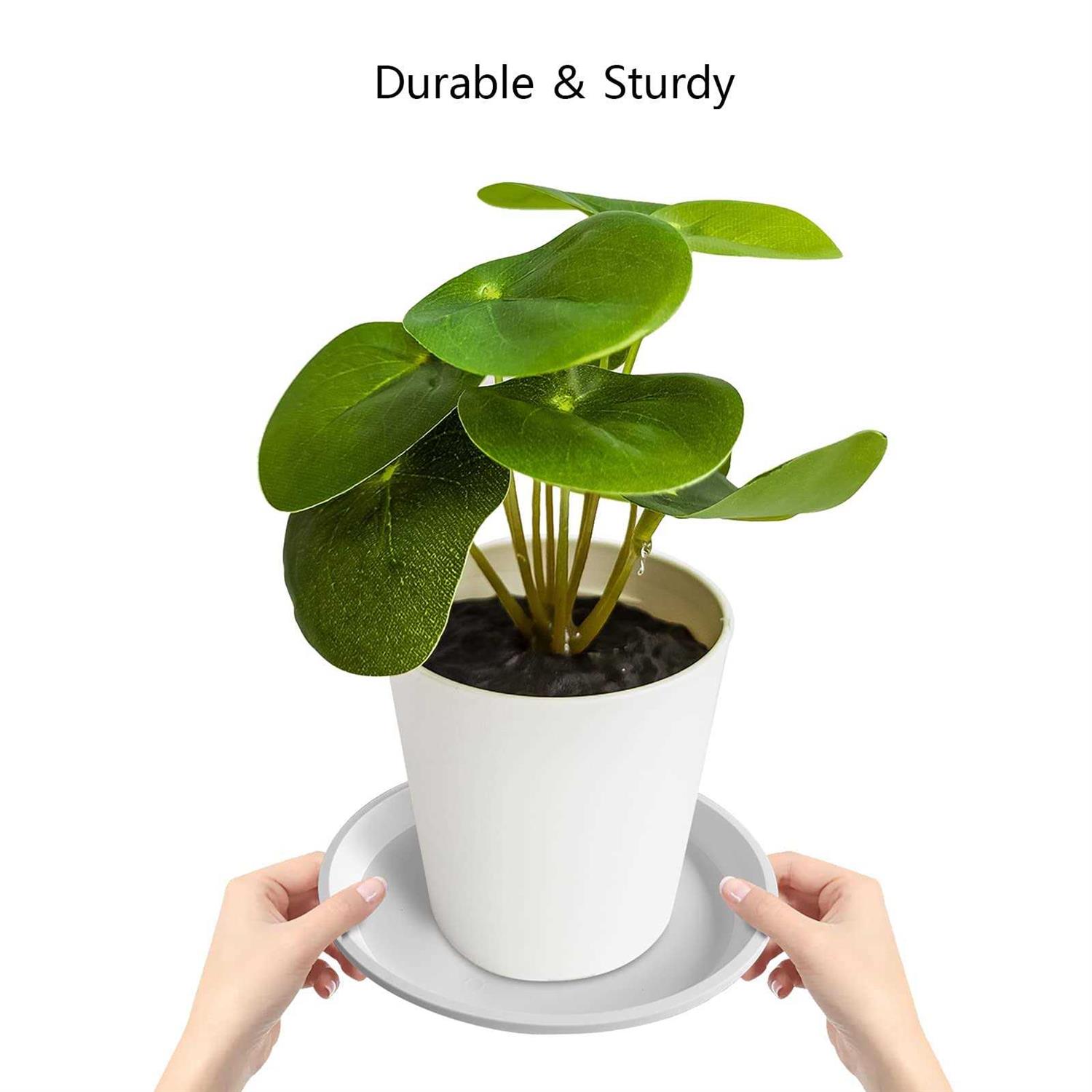 FUTED 6 Pack Plant Saucer 14 16 18 inch Durable Plastic Plant Trays for Indoor - Image 4