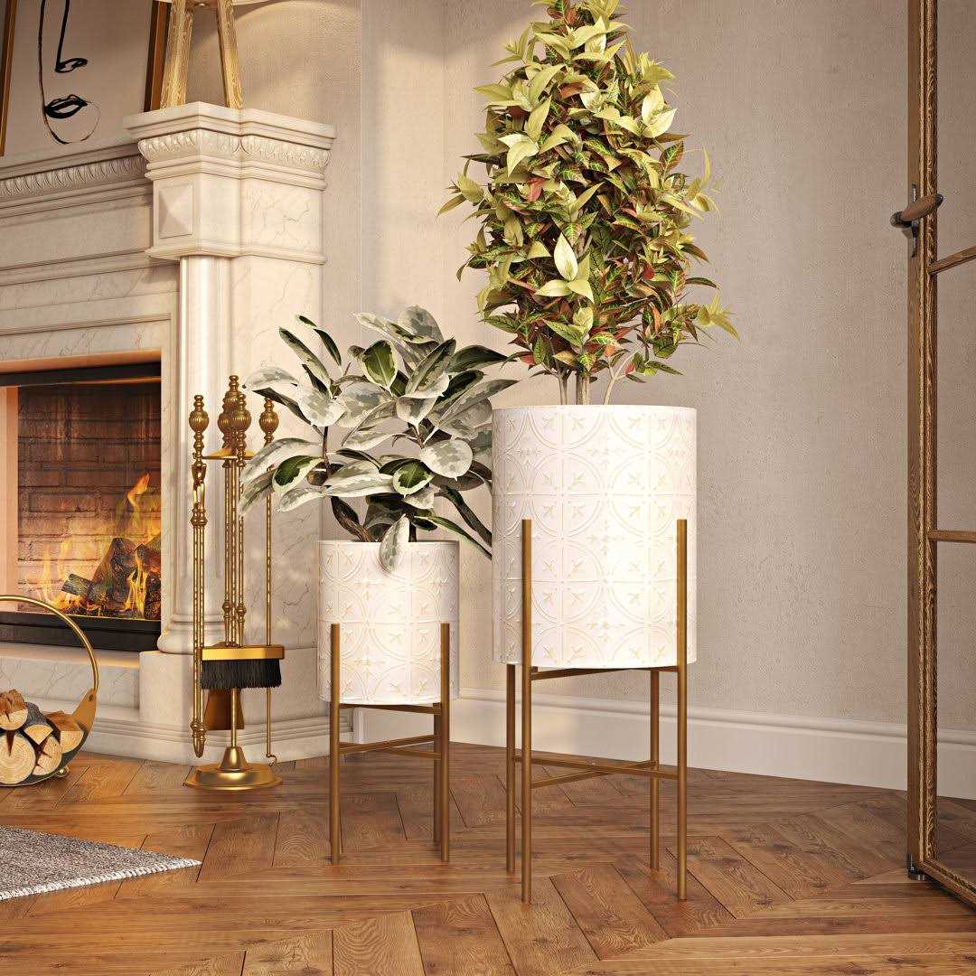 Livioara 2-Piece Iron Pot Planter Set Mercer41 - Image 3