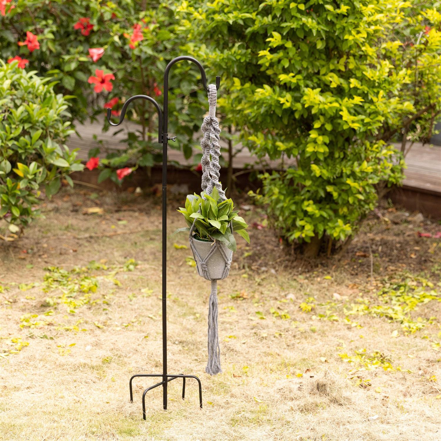 Navaris Shepherds Hooks for Outdoor Hanging Bird Feeder Plant Pot Hook Stand Pole for Garden - Image 3