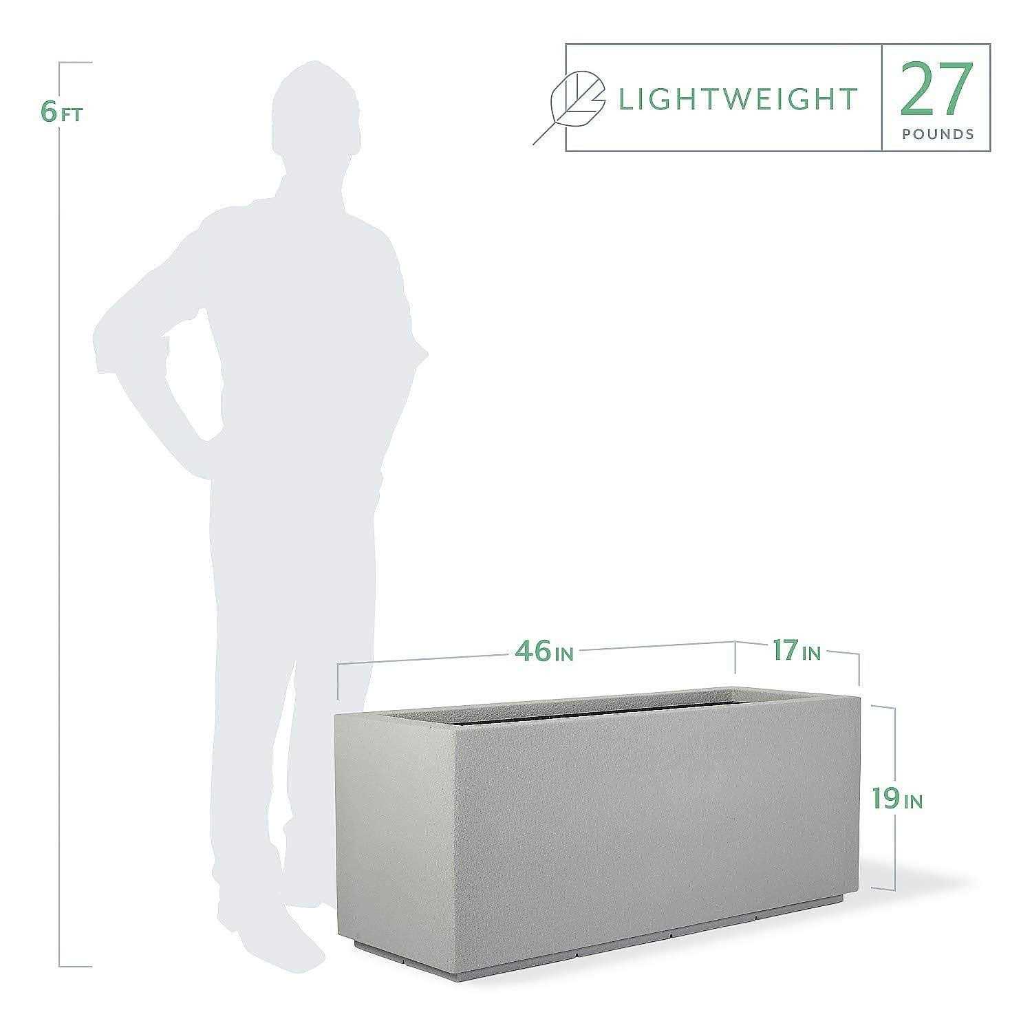 PolyStone Planters Milan Tall 46 in. x 19 Trough Planter - Image 3