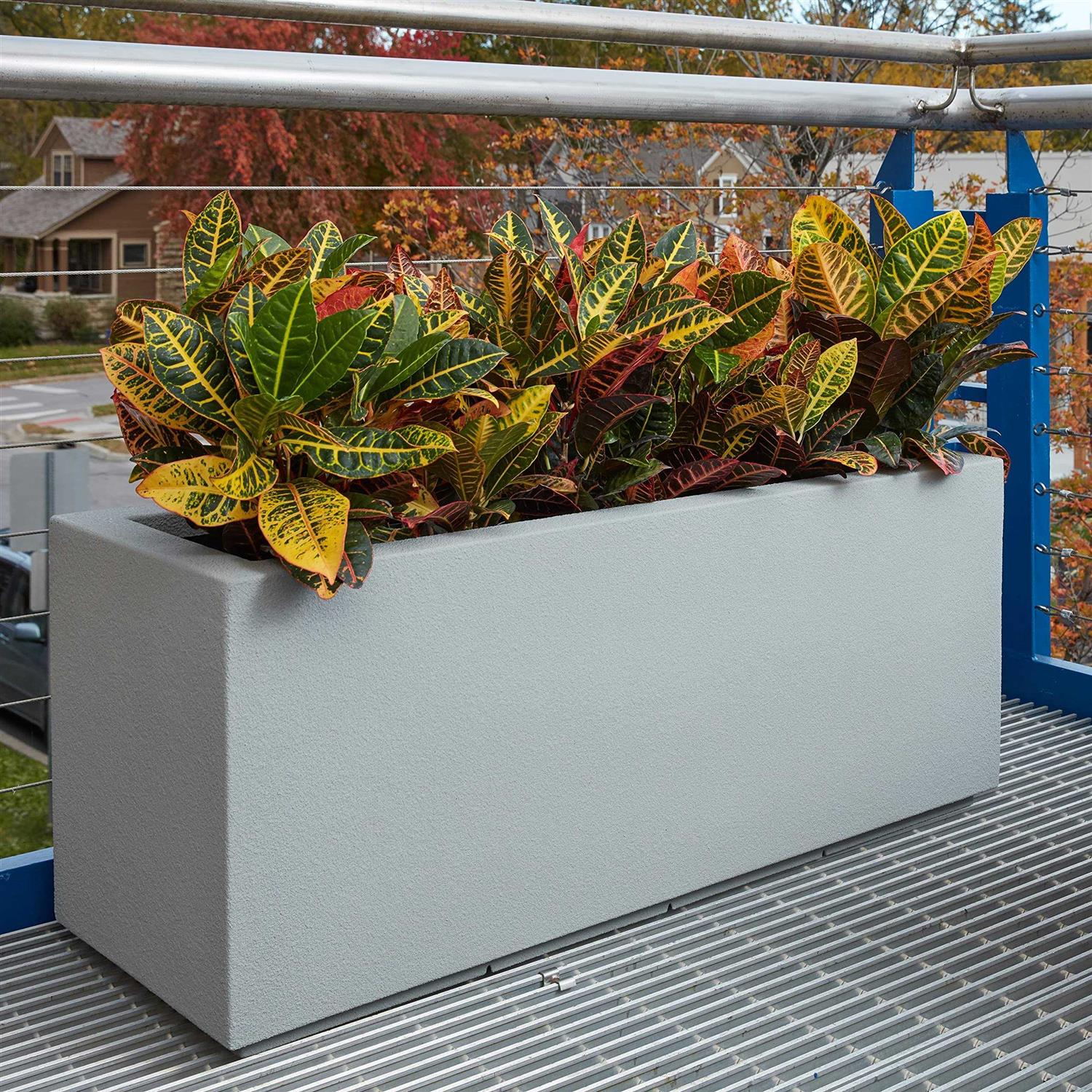 PolyStone Planters Milan Tall 46 in. x 19 Trough Planter - Image 5