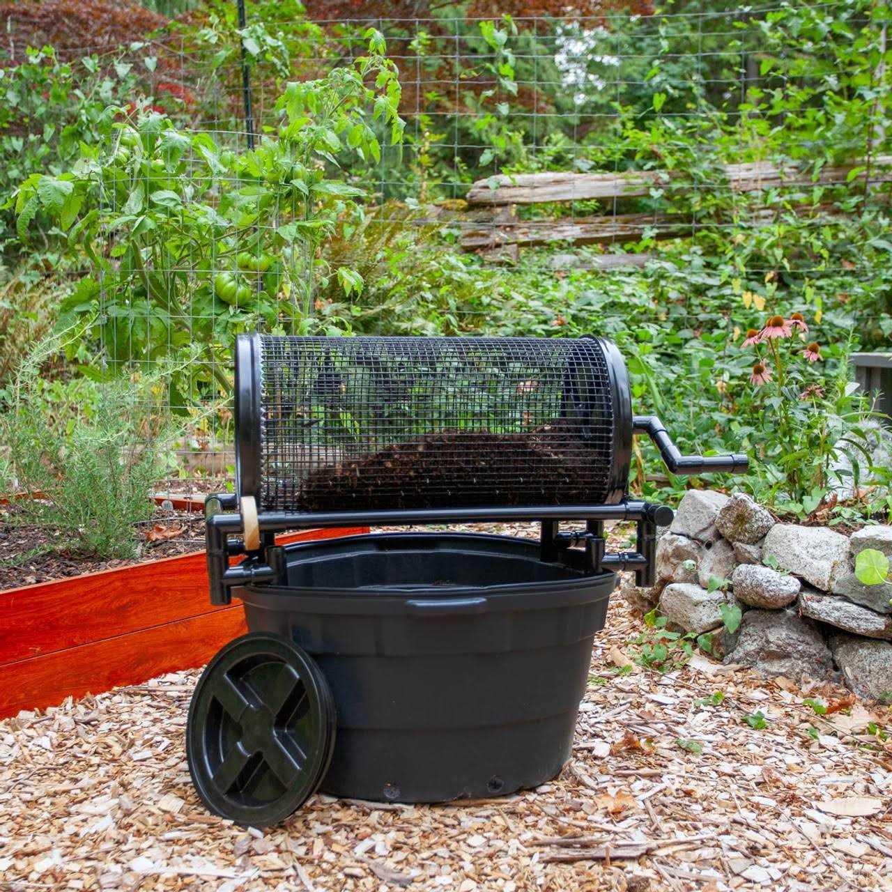 Earthkeeping Green Rolling Garden Sifter with 1/2 in. Heavy Duty Screen - Image 5
