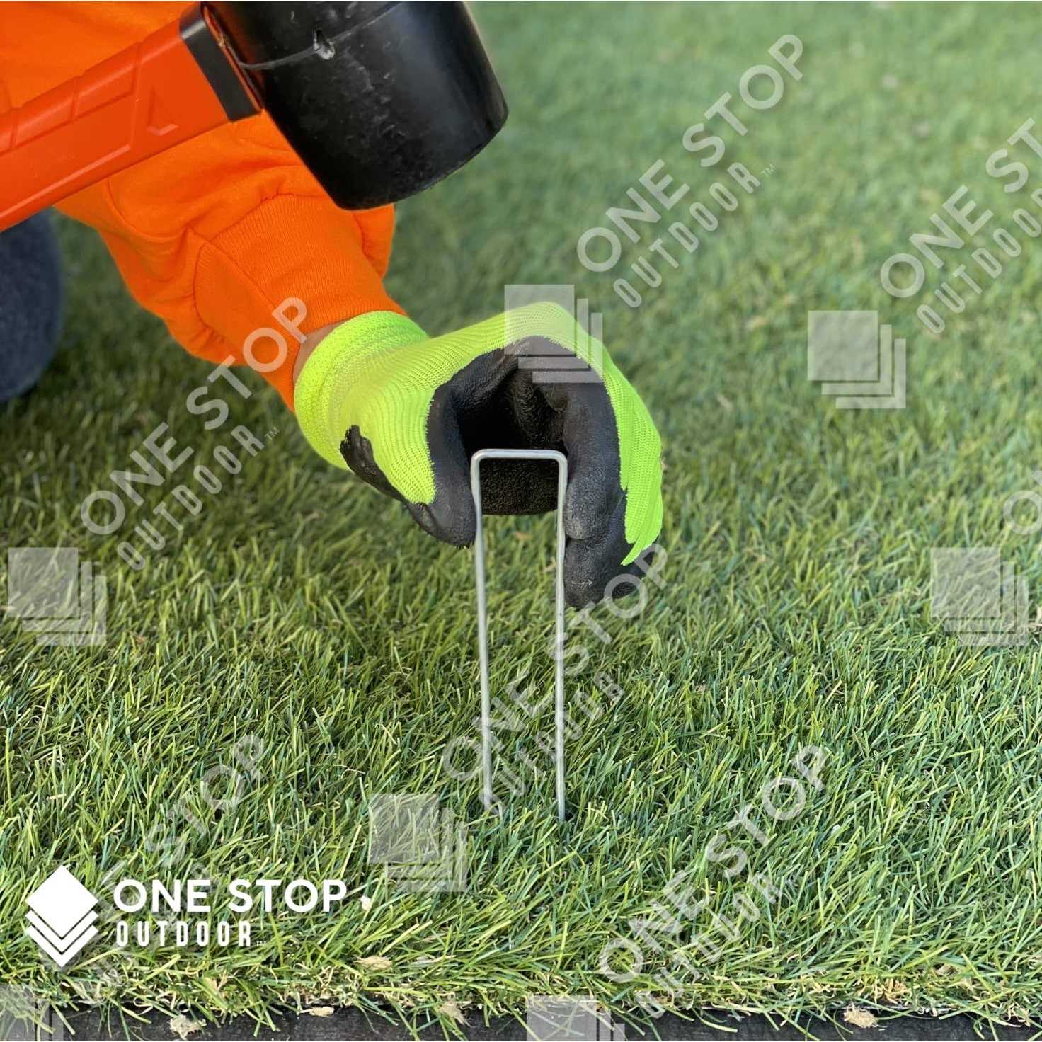 One Stop Outdoor Green Top 6 Inch Garden Stakes Landscape Staples - Image 3