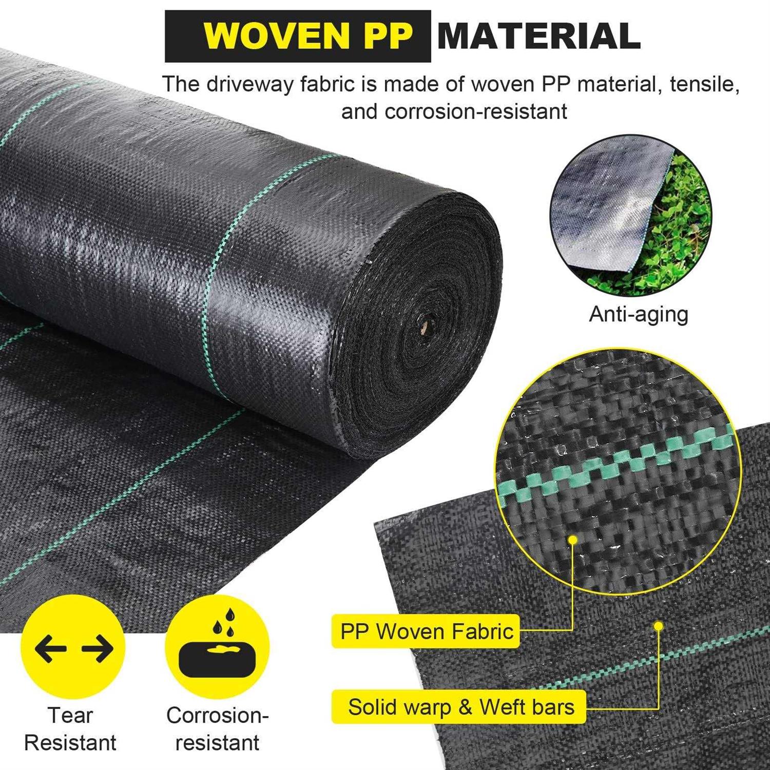 DWALE Driveway Fabric Road Fabric Commercial Weed Barrier Fabric - Image 4
