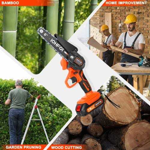Mini Chainsaw Cordless 6 Inch Electric Portable Handheld Chain Saw with 2 Rechargeable Batteries - Image 5