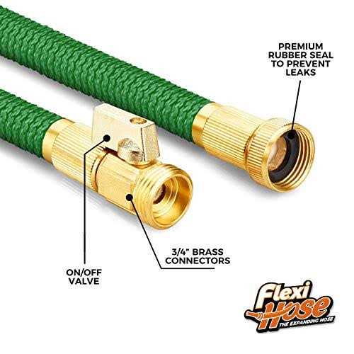 Flexi Hose with 8 Function Nozzle Expandable Garden Hose Lightweight & No-Kink Flexible Garden Hose 3/4 Inch Solid Brass Fittings - Image 5