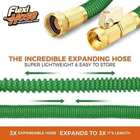 Flexi Hose with 8 Function Nozzle Expandable Garden Hose Lightweight & No-Kink Flexible Garden Hose 3/4 Inch Solid Brass Fittings - Image 5