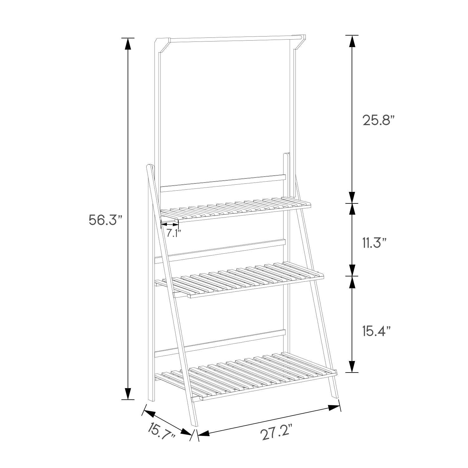 Multilayer Bamboo Wood Plant Stand Triangular Shelving With Hanging Basket MoNiBloom - Image 4