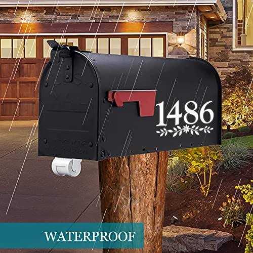 Diggoo Reflective Mailbox Numbers Die Cut Decal Rustic Style Flowers House Number Address Sign Front Door Decal Vinyl Letterin - Image 3