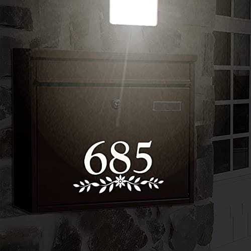 Diggoo Reflective Mailbox Numbers Die Cut Decal Rustic Style Flowers House Number Address Sign Front Door Decal Vinyl Letterin - Image 5