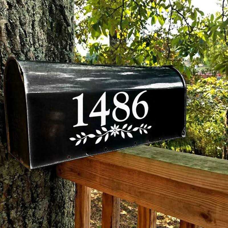 Diggoo Reflective Mailbox Numbers Die Cut Decal Rustic Style Flowers House Number Address Sign Front Door Decal Vinyl Letterin - Image 5