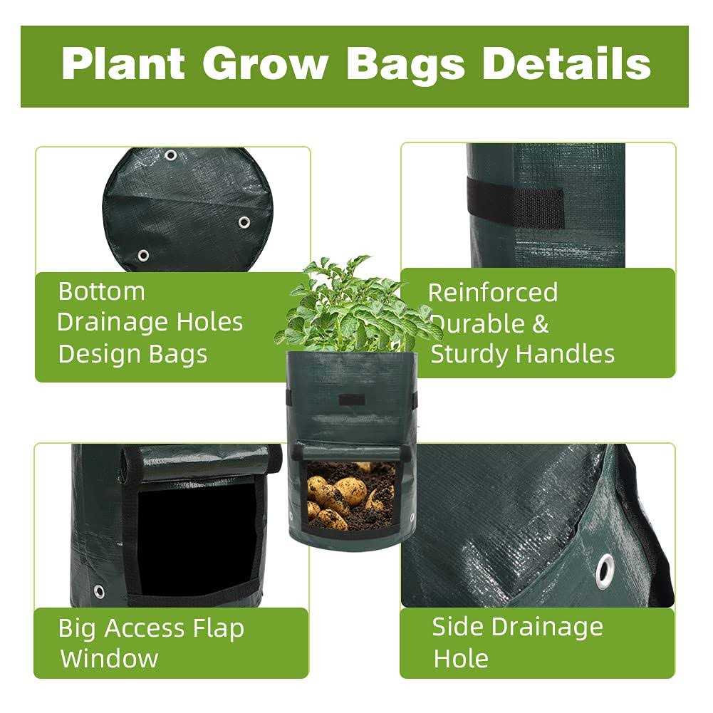 Garden Potato Grow Bags with Flap and Handles Aeration Fabric Pots Heavy Duty - Image 5