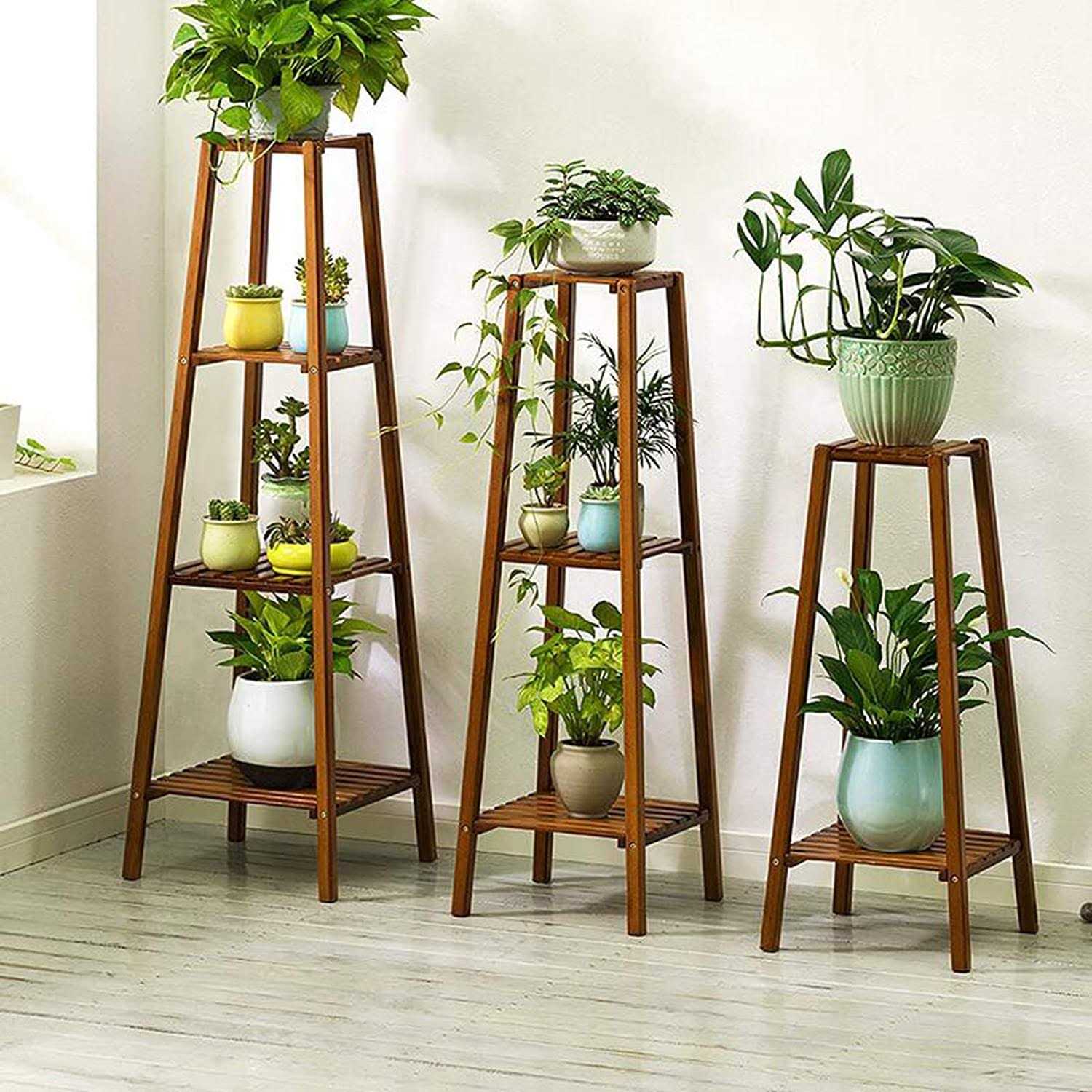 Magshion Bamboo Tall Plant Stand Pot Holder Small Space Table - Image 5