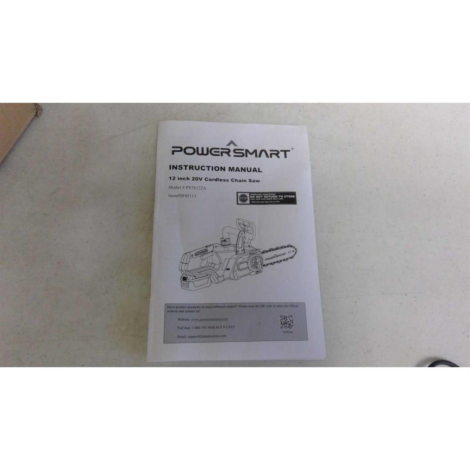 Powersmart PS76122A 12 inch 20 V Cordless Chainsaw with 4.0 Ah Battery - Image 3