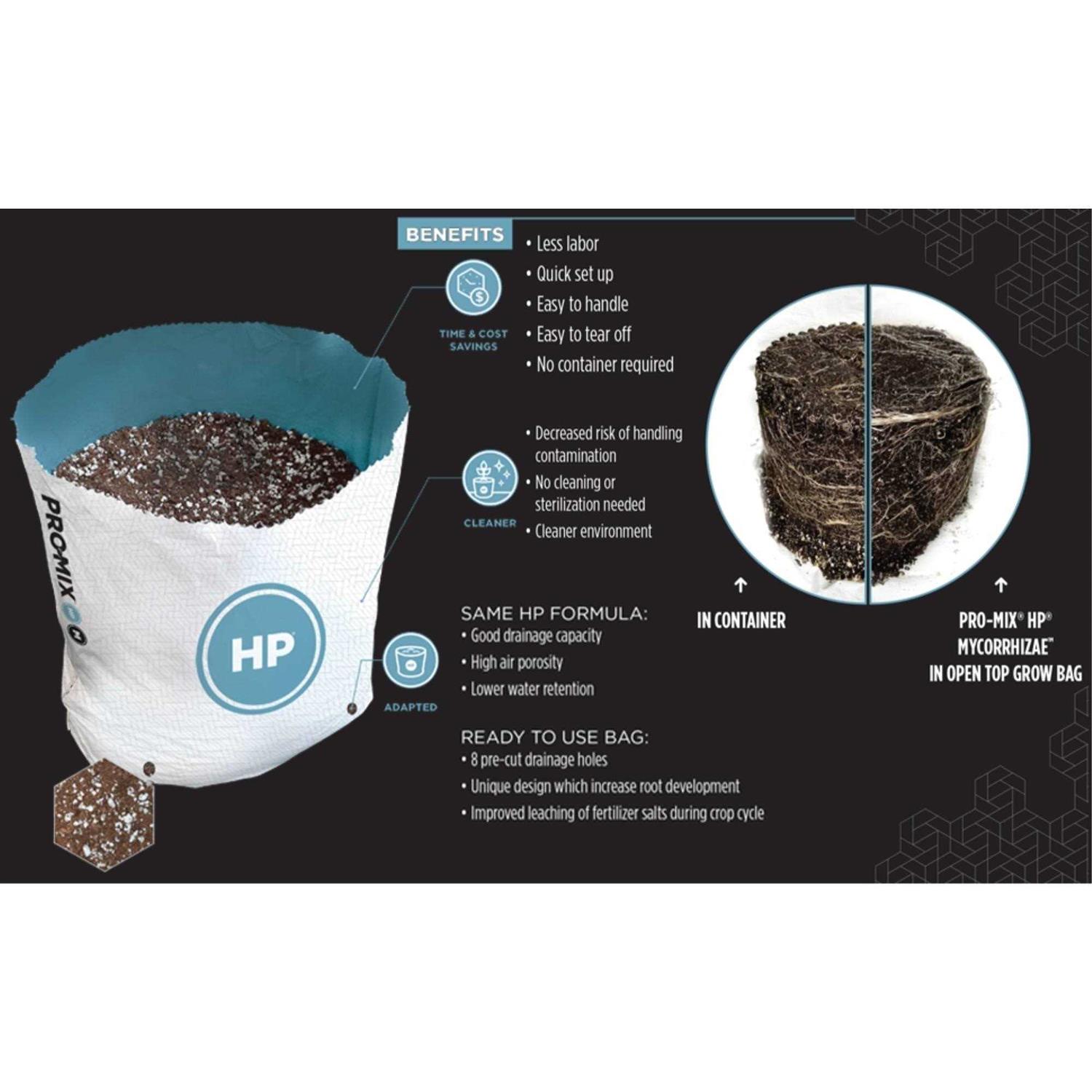 Pro-Mix HP Mycorrhizae Open Top Grow Bag - Image 4