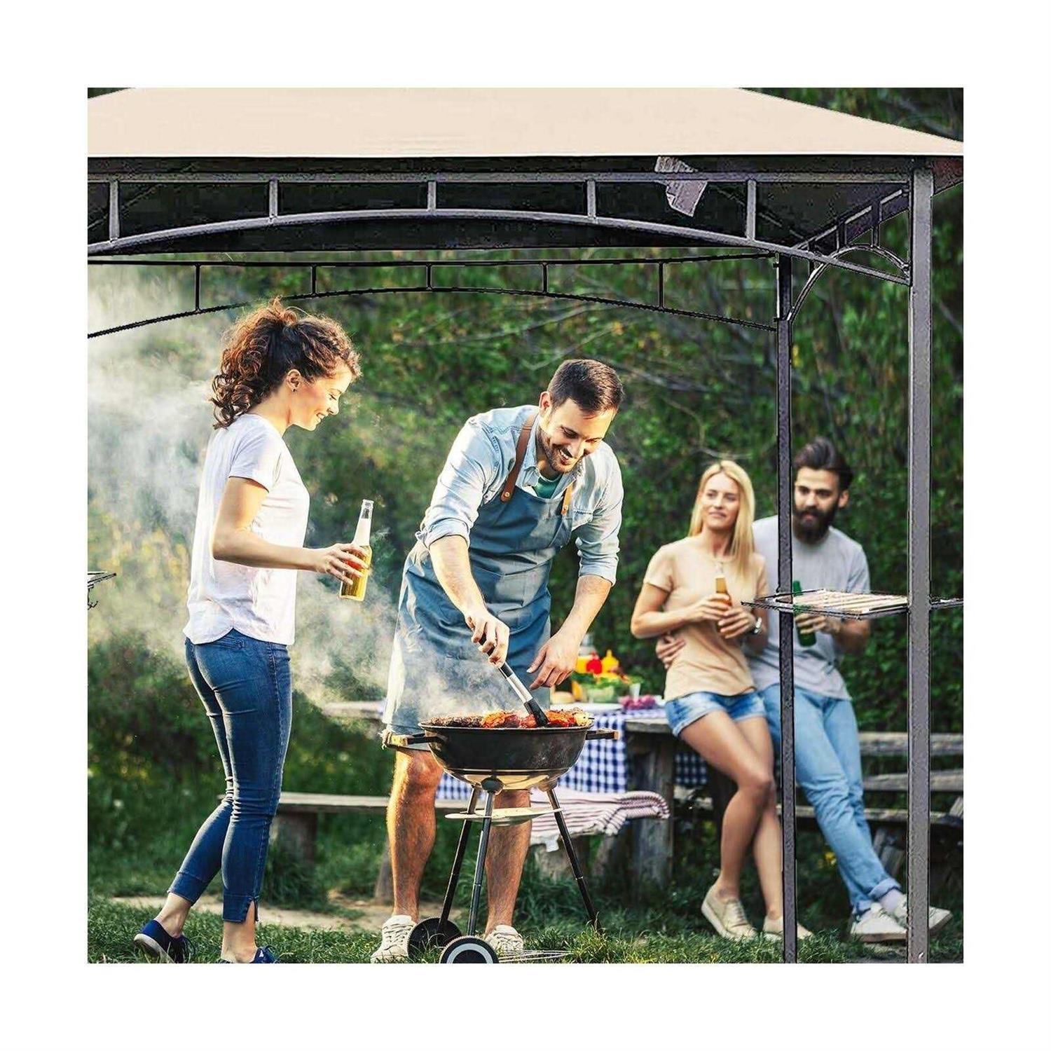 Ontheway 5ft x 8ft Double Tiered Replacement Canopy Grill Bbq Gazebo Roof Top - Image 3