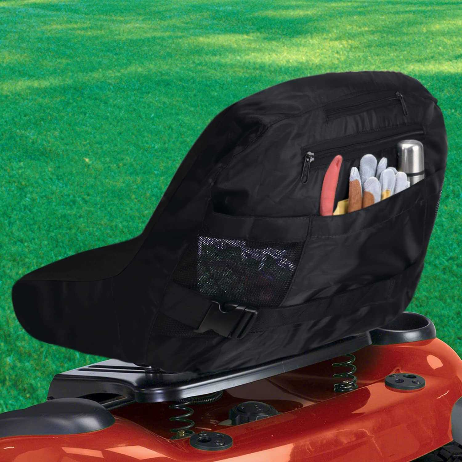 MWire Riding Lawn Mower Tractor seat Cover for kubota Craftsman Husqvarna John Deere cub Cadet wheatherproof Padded Comfort fits 12.5''-14 - Image 3