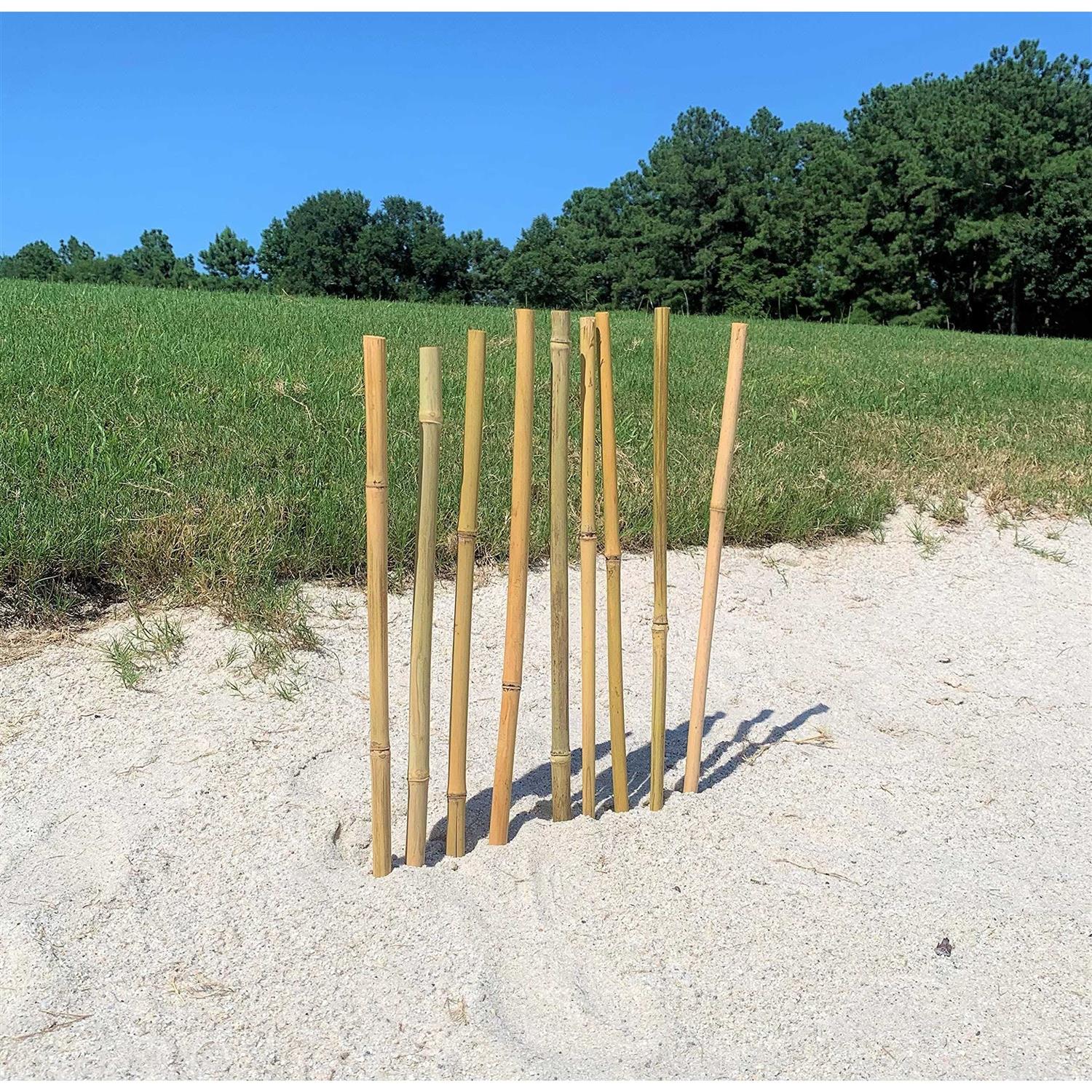 Dlh Western Natural Bamboo Poles Eco-Friendly Plant Support Garden Stakes Long - Image 3