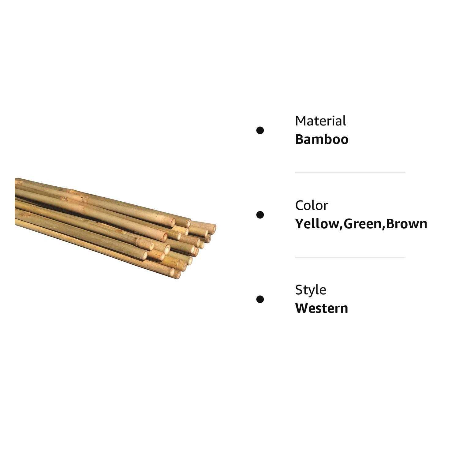 Dlh Western Natural Bamboo Poles Eco-Friendly Plant Support Garden Stakes Long - Image 4