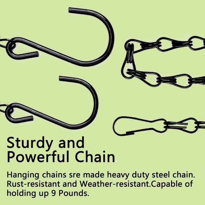 RIFNY Hanging Chains with Hooks Black Chain for Hanging Bird Feeders Planters Baskets Billboards Lanterns Wind Chimes Ornaments - Image 3
