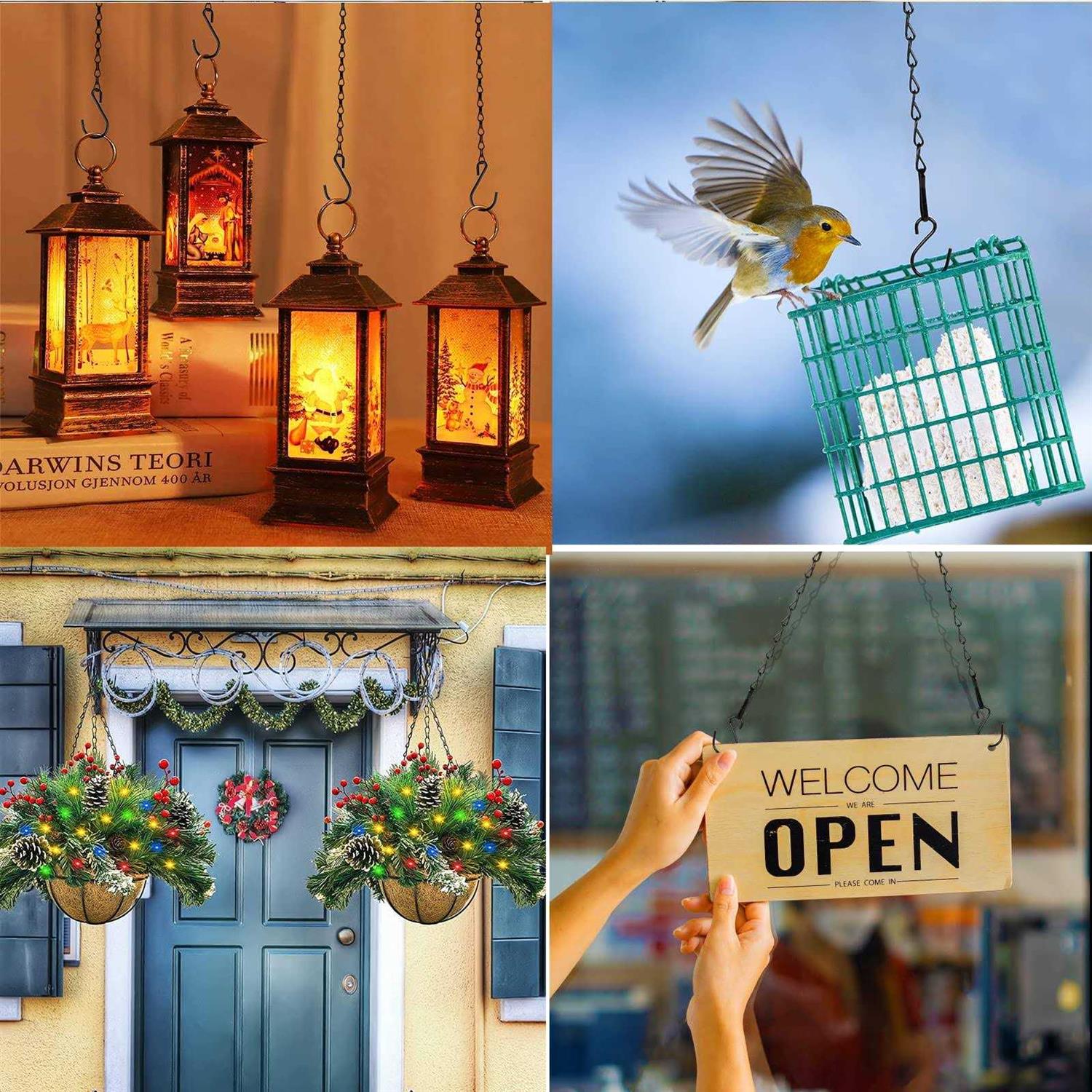 RIFNY Hanging Chains with Hooks Black Chain for Hanging Bird Feeders Planters Baskets Billboards Lanterns Wind Chimes Ornaments - Image 5