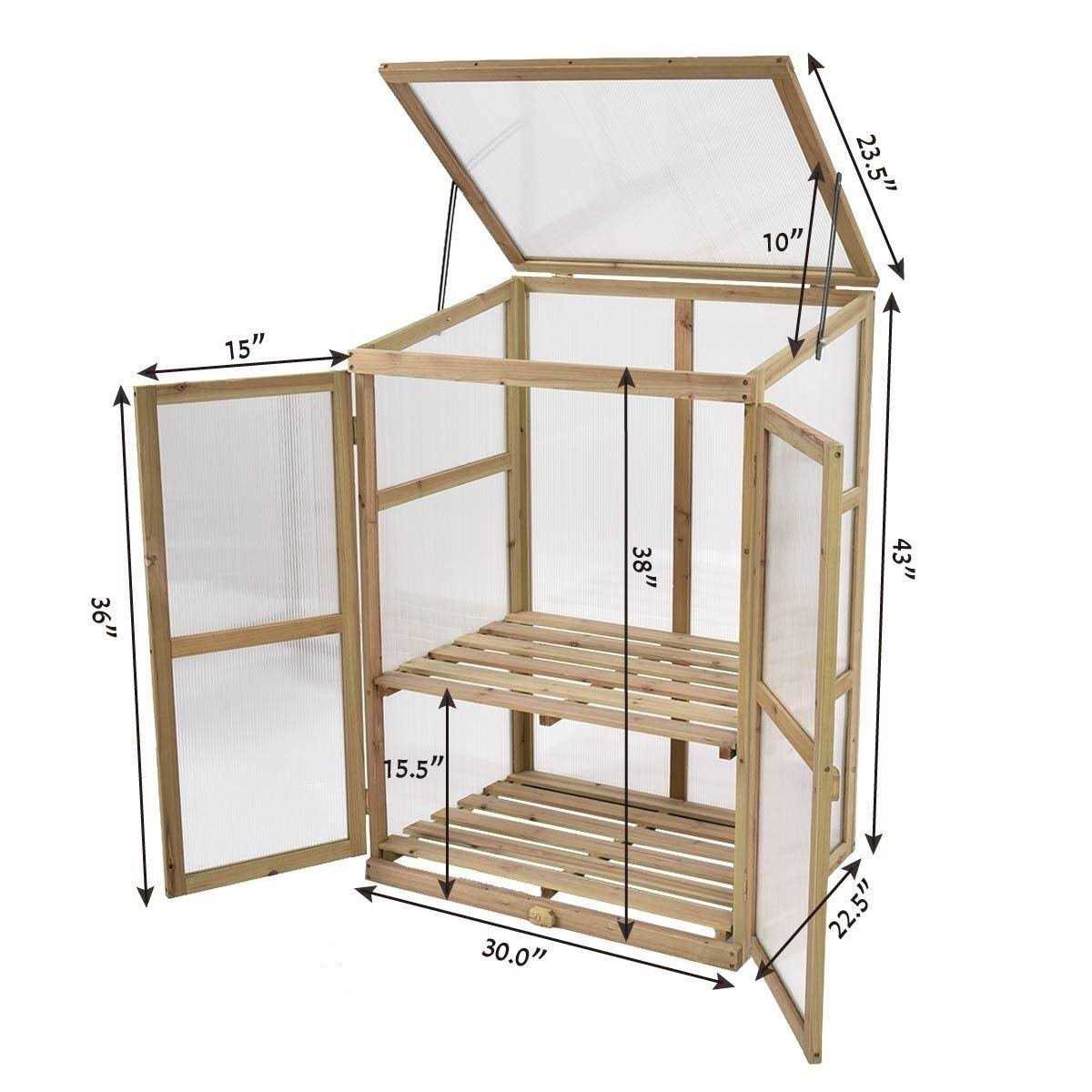 Garden Portable Wooden Raised Plants Greenhouse - Image 4