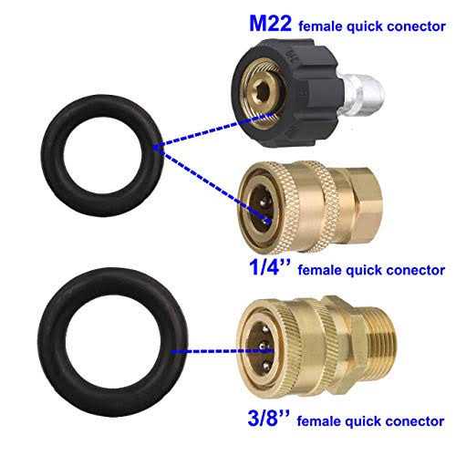 M Mingle Power Pressure Washer O-Rings for 1/4 inch, 3/8 inch, M22 Quick Connect Coupler, 40-Pack - Image 3