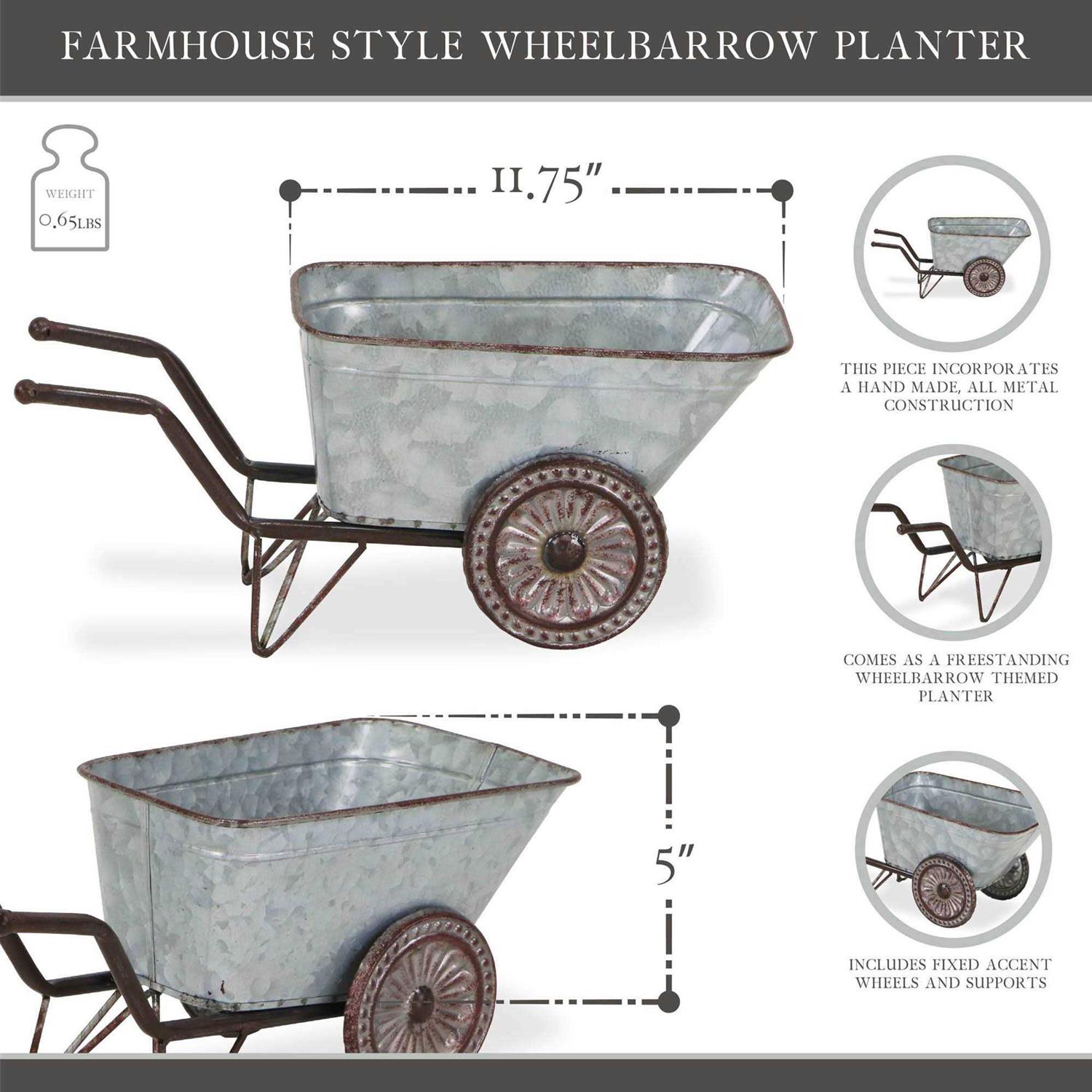 Farmhouse style wheelbarrow themed planter - Image 5