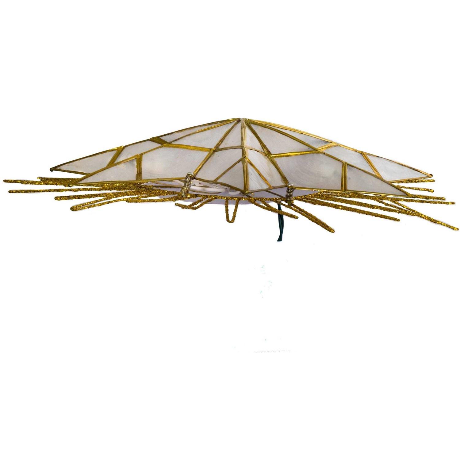 Kurt Adler 7-Point Natural Capiz Star Lighted Treetop - Image 3