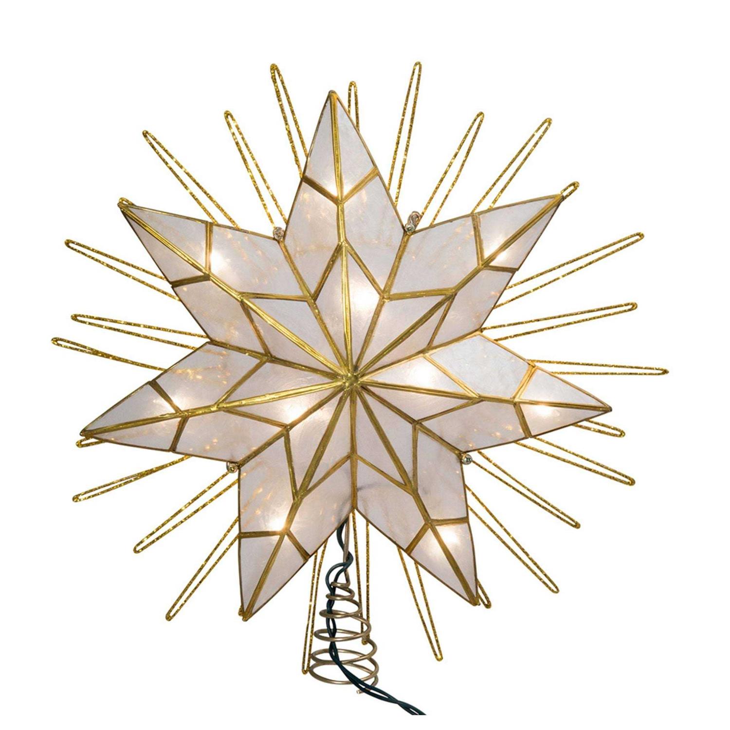 Kurt Adler 7-Point Natural Capiz Star Lighted Treetop - Image 4