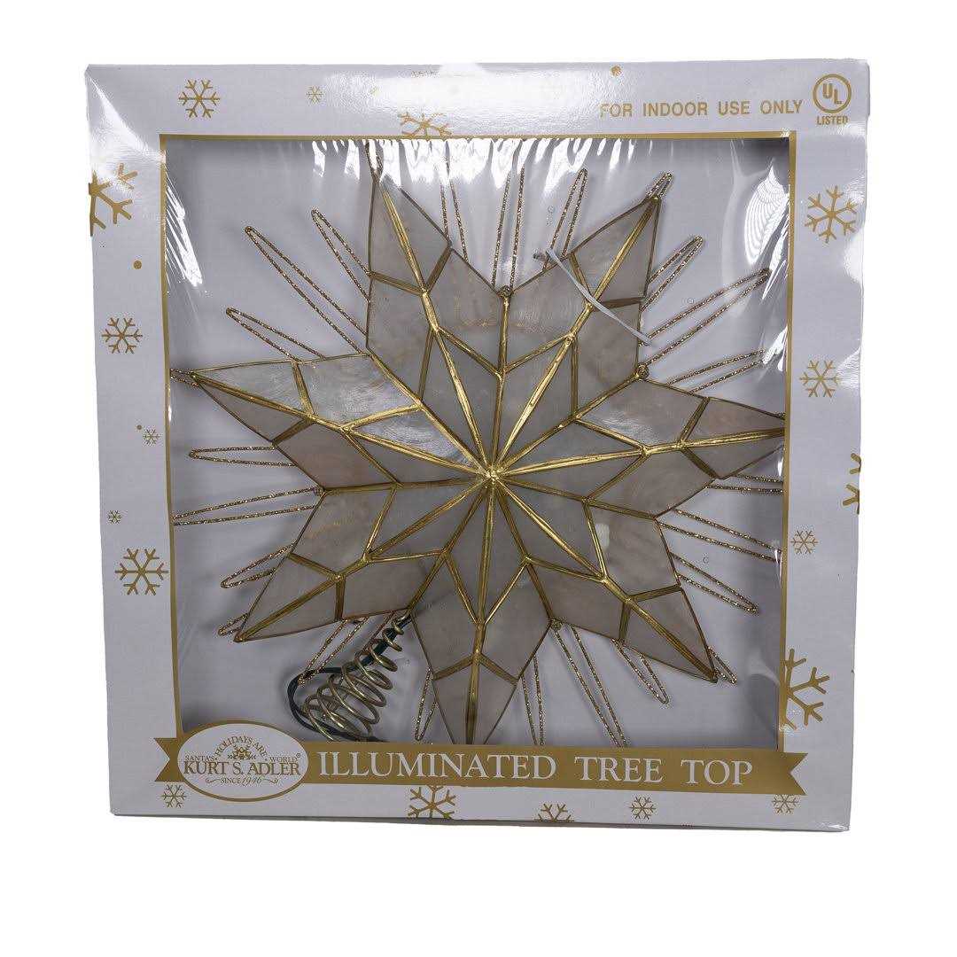 Kurt Adler 7-Point Natural Capiz Star Lighted Treetop - Image 5