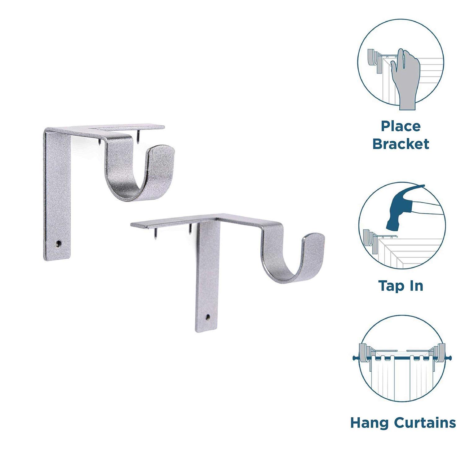 Kwik-Hang Enamel No Drill Curtain Rod Bracket - Image 5