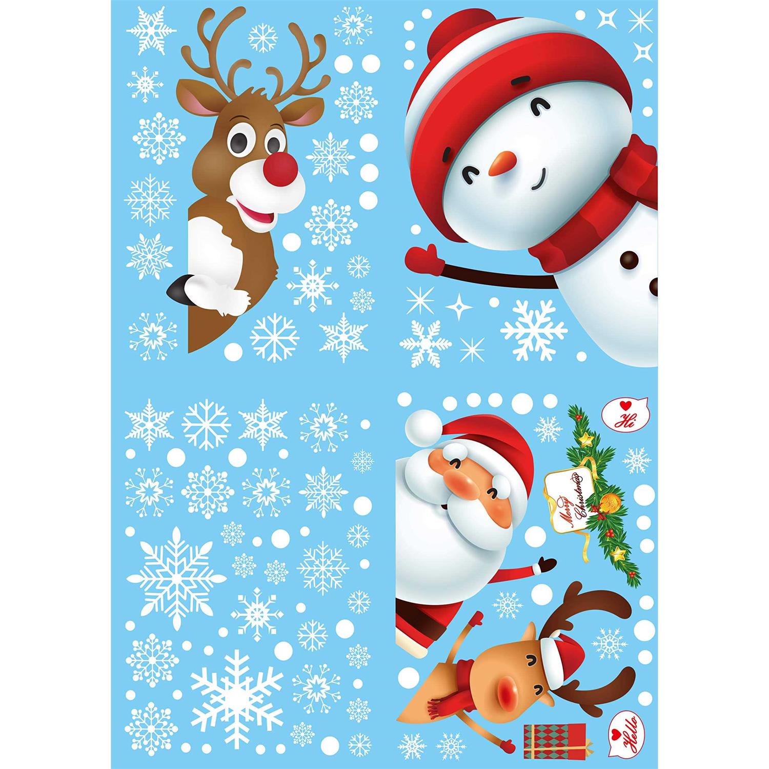 JVNVDS 130PCS Christmas Window Clings Stickers,Christmas Decorations,Santa Claus - Image 5