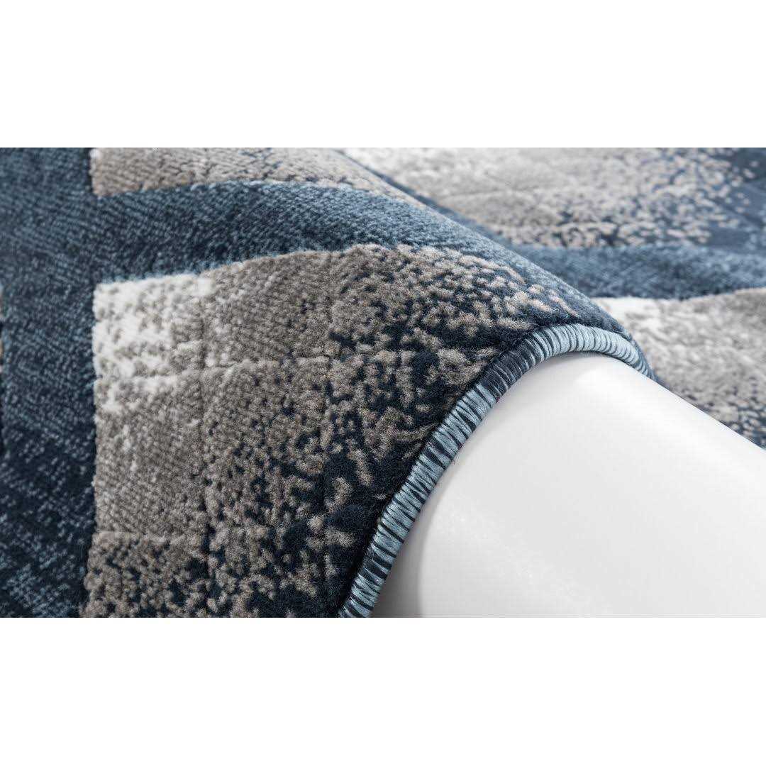 Kimbrel Floral Power Loom Blue/Gray/Ivory Rug Ebern Designs Rug - Image 4
