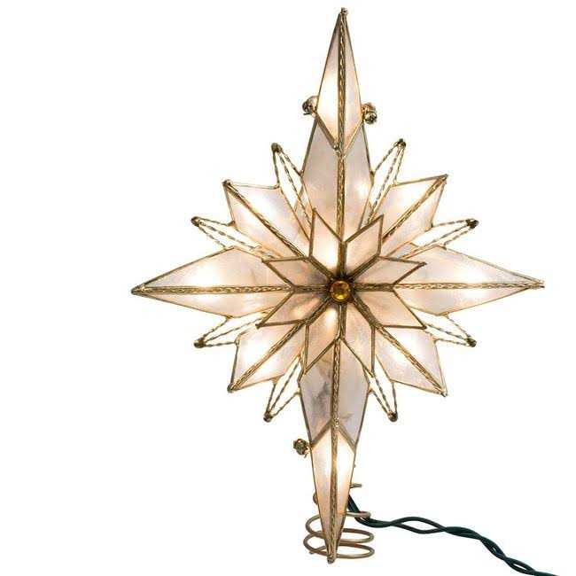 Kurt Adler 10 inch Multi-Point Star of Bethlehem Glass Gem Christmas Tree Topper - Image 5