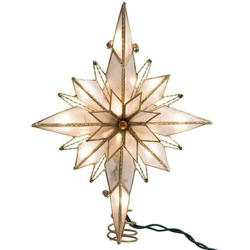 Kurt Adler 10 inch Multi-Point Star of Bethlehem Glass Gem Christmas Tree Topper - Image 3