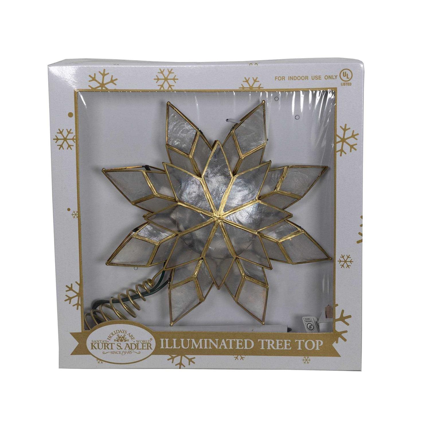Kurt Adler 10 Light Capiz Clear Star Tree Topper - Image 3