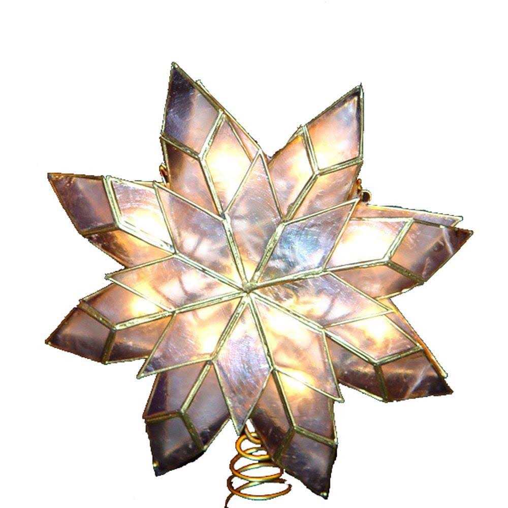 Kurt Adler 10 Light Capiz Clear Star Tree Topper - Image 5