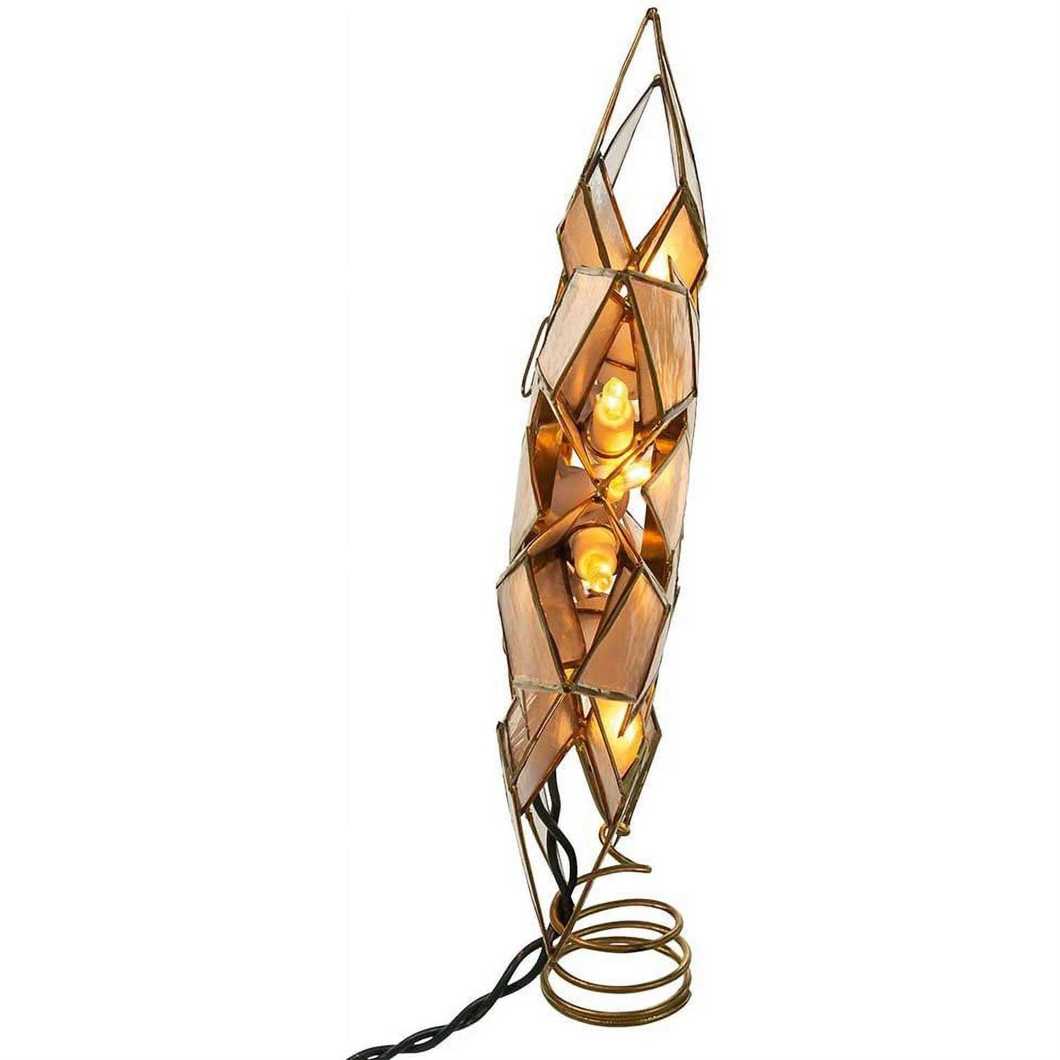 Kurt Adler 10 Light Capiz Clear Star Tree Topper - Image 3