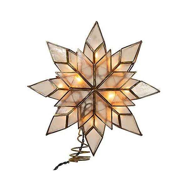 Kurt Adler 10 Light Capiz Clear Star Tree Topper - Image 4