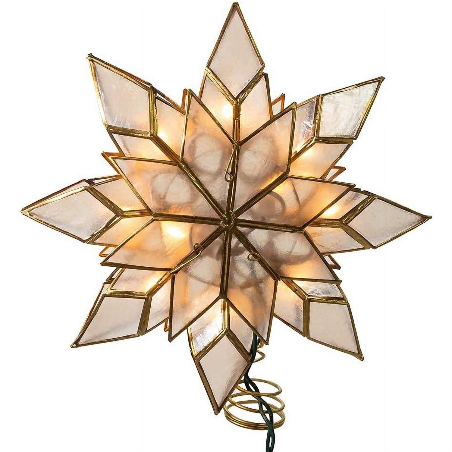 Kurt Adler 10 Light Capiz Clear Star Tree Topper - Image 5