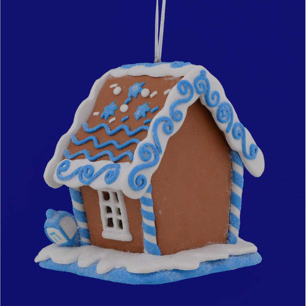 Kurt Adler Gingerbread LED Hanukkah House Ornament - Image 3
