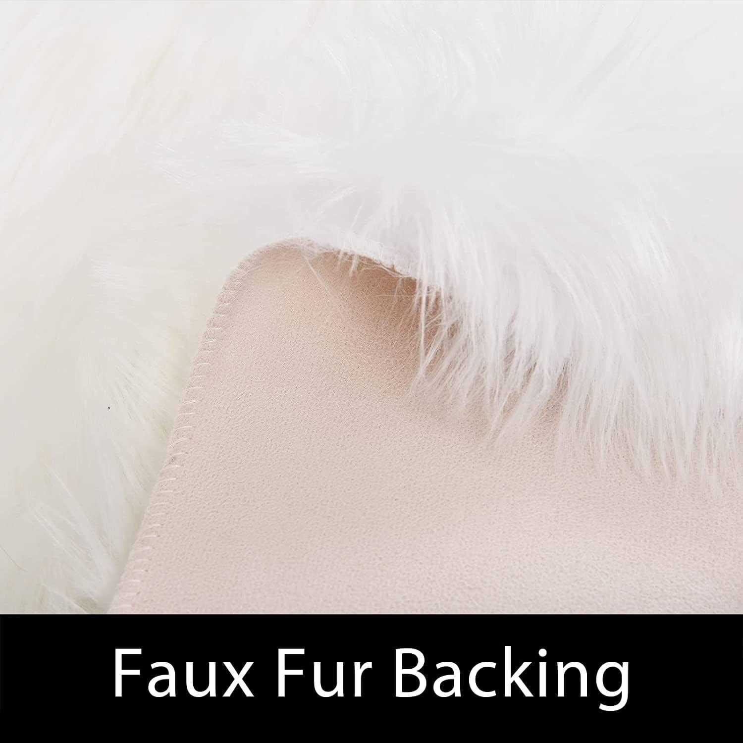 Latepis Faux Fur Rug Sheepskin Living Room Fluffy Rug for Bedroom - Image 3