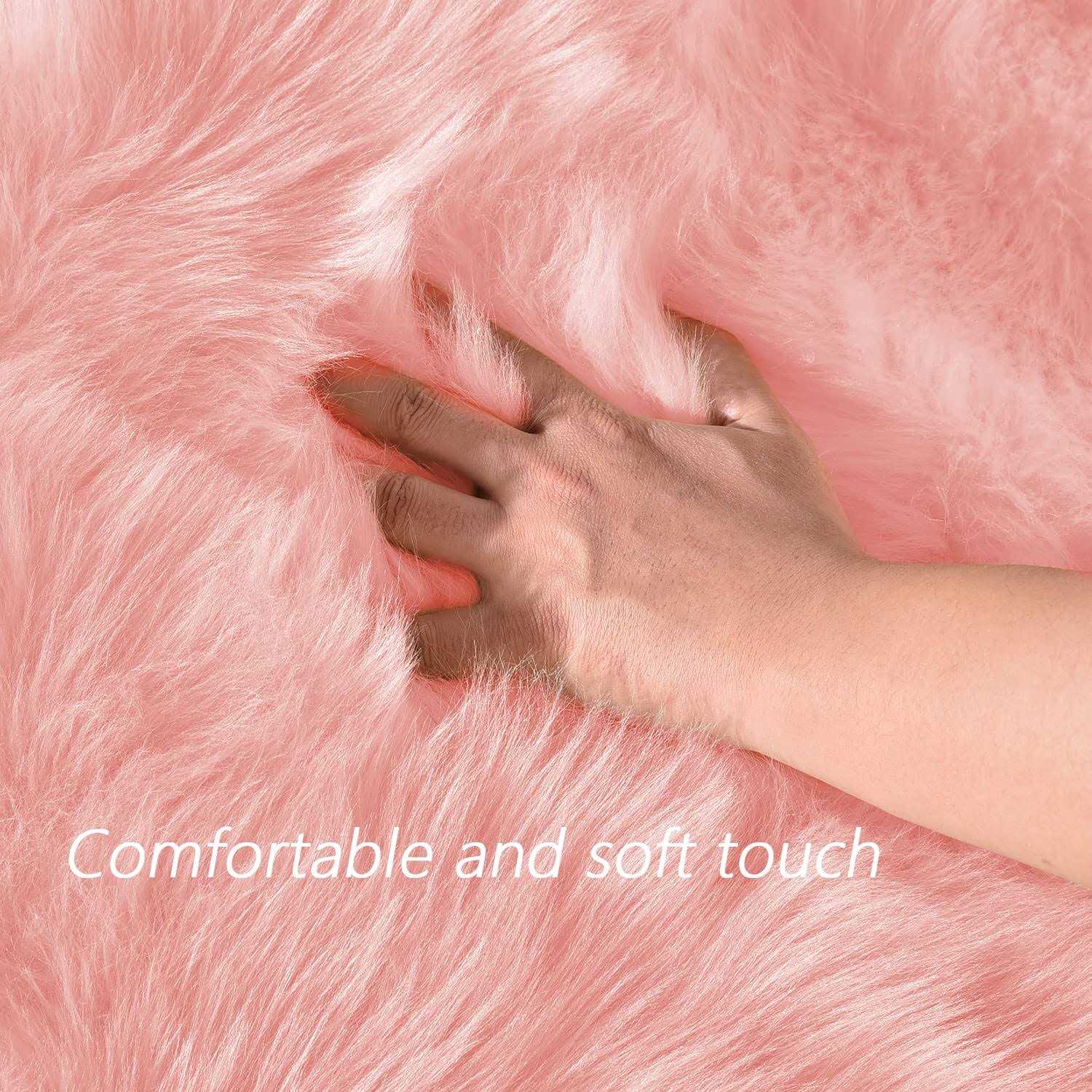 Latepis Faux Fur Rug Sheepskin Living Room Fluffy Rug for Bedroom - Image 3